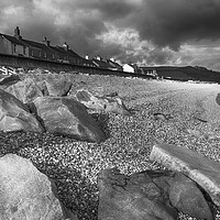 Buy canvas prints of Stormy Skies at Beesands (Mono} by Paul F Prestidge