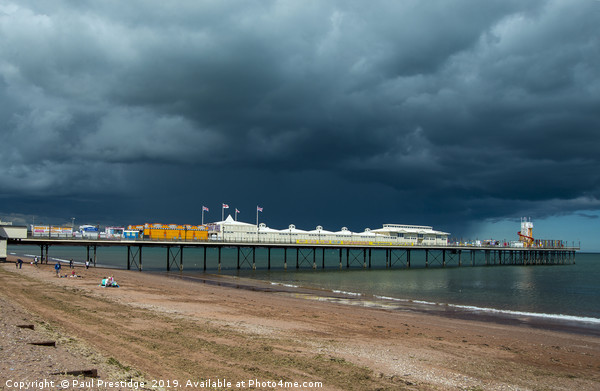Storm Approaching Paignton Pier Picture Board by Paul F Prestidge