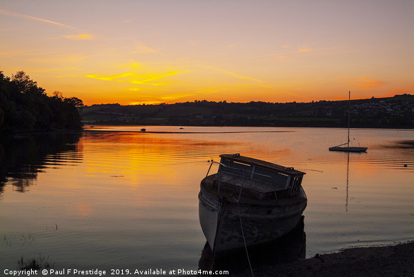 Teign Estuary Sunset Picture Board by Paul F Prestidge