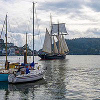 Buy canvas prints of The Durch Tall Ship Wylde Swan leaving Dartmouth  by Paul F Prestidge