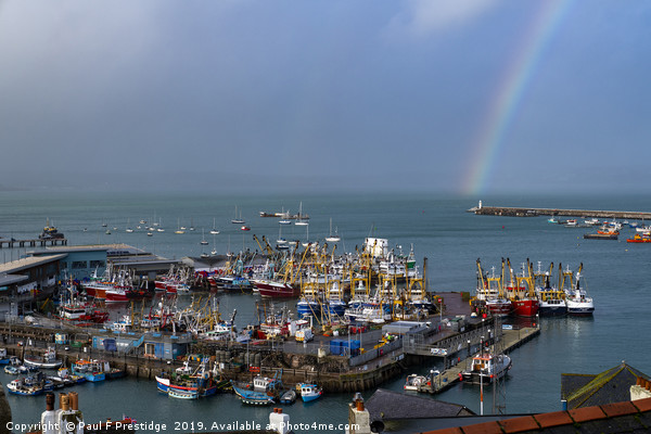 Stormy Christmas Eve in Brixham Harbour Picture Board by Paul F Prestidge