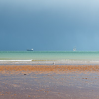 Buy canvas prints of Bands of Colour at Preston Sands. by Paul F Prestidge