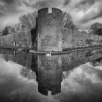 Buy canvas prints of The Bisop's Palace Walls and Moat at Wells by Paul F Prestidge
