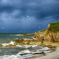 Buy canvas prints of Stormy Conditions at Breakwater Beach by Paul F Prestidge