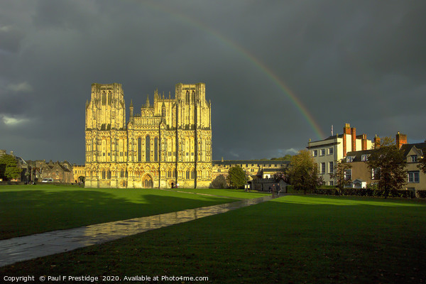 Majestic Wells Cathedral in Stormy Splendor Picture Board by Paul F Prestidge