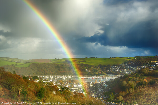 Rainbow over Dartmouth Picture Board by Paul F Prestidge