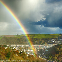 Buy canvas prints of Rainbow over Dartmouth by Paul F Prestidge