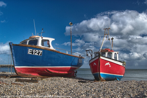 Colourful Boats at Beer Picture Board by Paul F Prestidge