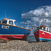 Buy canvas prints of Colourful Boats at Beer by Paul F Prestidge