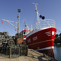 Buy canvas prints of Red Fishing Boat with Pots by Paul F Prestidge