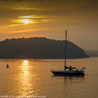 Buy canvas prints of Yacht at Sunset, Brixham by Paul F Prestidge