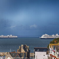 Buy canvas prints of Cruise Liners off Brixham by Paul F Prestidge