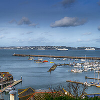 Buy canvas prints of Cruise Ships in the Bay Panorama by Paul F Prestidge