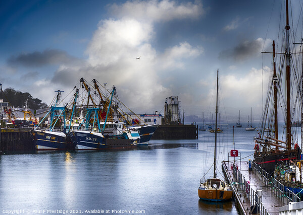 A Wet day at Brixham Harbour  Picture Board by Paul F Prestidge