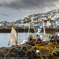 Buy canvas prints of Pots and Nets at Brixham Harbour by Paul F Prestidge