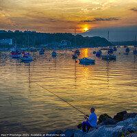 Buy canvas prints of Fishing at Sunset, Brixham Harbour by Paul F Prestidge