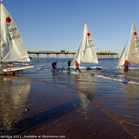 Buy canvas prints of Fireball Dinghies on Teignmouth Beach  by Paul F Prestidge