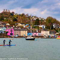 Buy canvas prints of Dittisham, Dartmouth with Paddle Boarders  by Paul F Prestidge