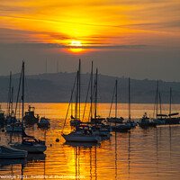 Buy canvas prints of Sunset over Torbay by Paul F Prestidge