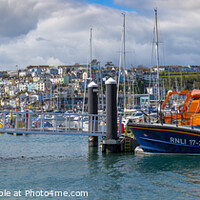 Buy canvas prints of Torbay Lifeboat on Brixham Mooring,  Panorama by Paul F Prestidge