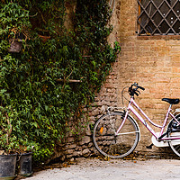 Buy canvas prints of Bicycle leaning against a wall  by Marco Bicci