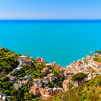 Buy canvas prints of Aerial view of Riomaggiore  by Marco Bicci