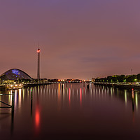 Buy canvas prints of Glasgow cityscape at night by Marco Bicci