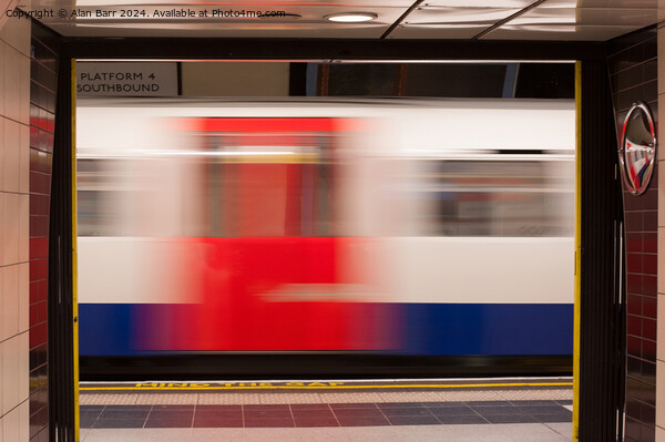 Speeding London Underground Train Picture Board by Alan Barr