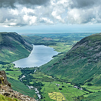 Buy canvas prints of Wast Water from Great Gable by Alan Barr