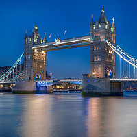 Buy canvas prints of Tower Bridge in the Evening London Skyline by Alan Barr