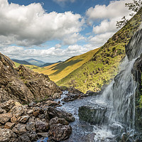 Buy canvas prints of Moss Force Waterfall in the Lake District by Alan Barr
