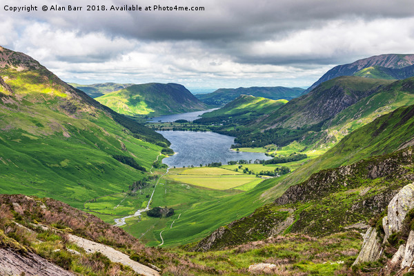 Buttermere and Crummock Water from Fleetwith Pike  Picture Board by Alan Barr