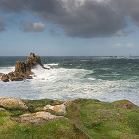 Buy canvas prints of Sea and Rock Cornwall’s Armed Knight by Alan Barr