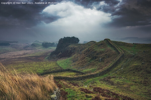 Storm Clouds Over Cuddy’s Crag on Hadrian's Wall Picture Board by Alan Barr