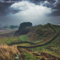 Buy canvas prints of Storm Clouds Over Cuddy’s Crag on Hadrian's Wall by Alan Barr