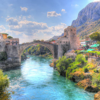 Buy canvas prints of Stari Most over River Neretva in Mostar, Bosnia by Art G