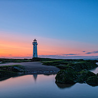 Buy canvas prints of New Brighton Lighthouse Sunset by Graham Morris