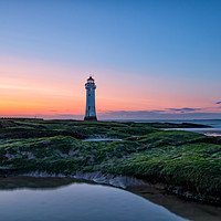 Buy canvas prints of New Brighton Lighthouse Sunset by Graham Morris
