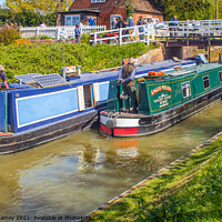 Buy canvas prints of Caen Hill Locks, Kennet and Avon Canal, Wiltshire by Michaela Gainey