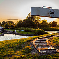 Buy canvas prints of Caen Hill Locks on the Kennet and Avon Canal by Michaela Gainey