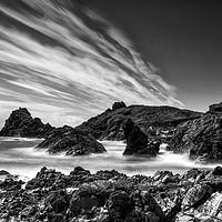 Buy canvas prints of Kynance Cove in Black and White by Jennifer Higgs