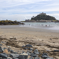 Buy canvas prints of St Michael's Mount at Low Tide by Jennifer Higgs