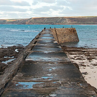 Buy canvas prints of Sennen Cove Quay Wall by Phil Whyte