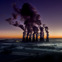 Buy canvas prints of winter dawn over Ratcliffe on Soar power station by Nick Lukey