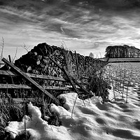 Buy canvas prints of winter snow and old gate by Nick Lukey