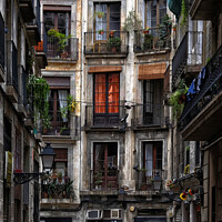 Buy canvas prints of Courtyard in the artist quarter Barcelona by Nick Lukey