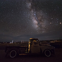 Buy canvas prints of Abandoned truck and the milky way by Amitabh Mukherjee