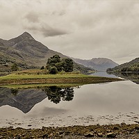 Buy canvas prints of Highland reflections in Loch Leven by Rufus Curnow