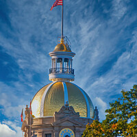 Buy canvas prints of Gold Domed Clock Tower on City Hall by Darryl Brooks