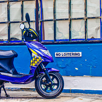 Buy canvas prints of Blue Scooter on Curb by Darryl Brooks